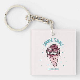 Summer Flavours Dripping Ice Cream Keychain