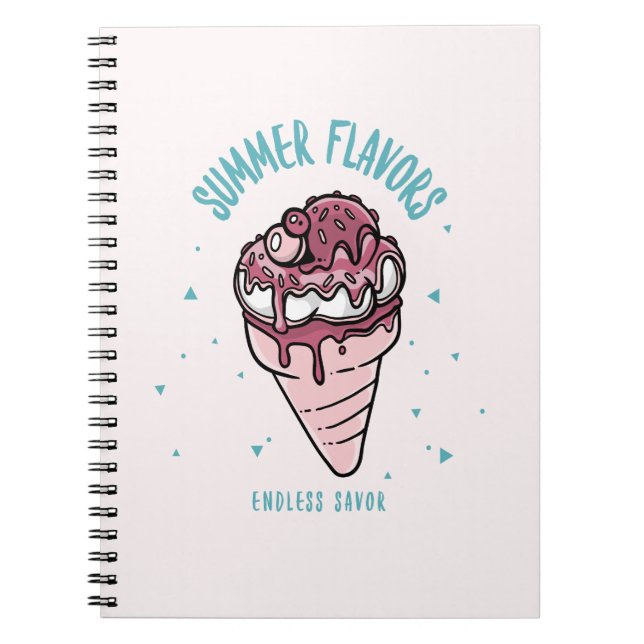 Summer Flavours Dripping Ice Cream Notebook (Front)
