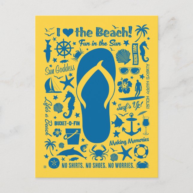 Summer Flip Flop Pattern Postcard (Front)