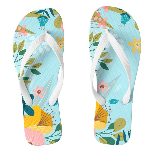Summer  flip flops (Decorated floral flip flops for pool or beach.  )