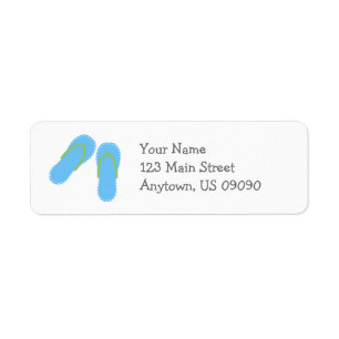 Summer Flip Flops Address Labels (Blue / Green)