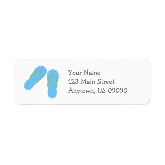 Summer Flip Flops Address Labels (Blue / Green)