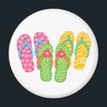 Summer Flip Flops Magnet<br><div class="desc">Personalize Item However you wish to fit your needs...  All Graphics are hand drawn by me! Copyright 2010</div>