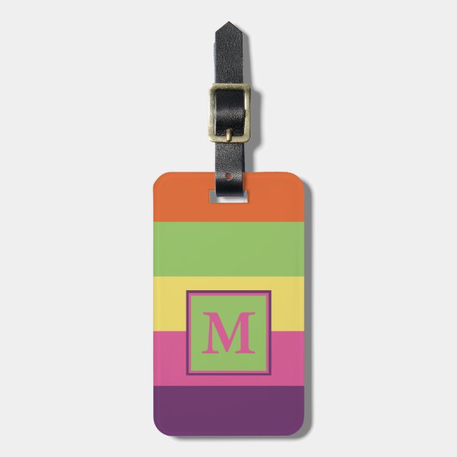 Summer Flip-Flops Stripes Personalized Luggage Tag (Front Vertical)