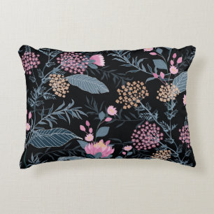 Summer Flora Blooming Garden Flowers Accent Pillow