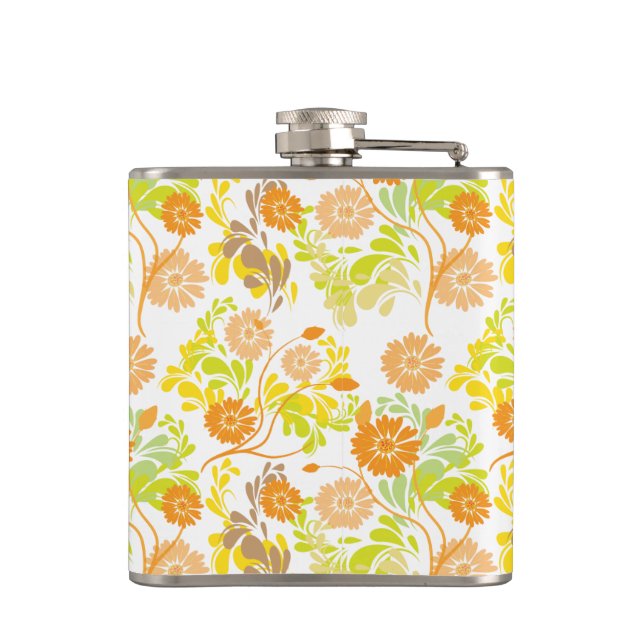 Summer flora patterns hip flask (Back)