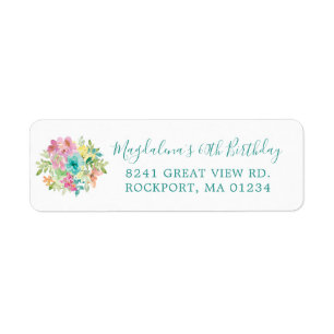 Summer Floral 60th Birthday Return Address