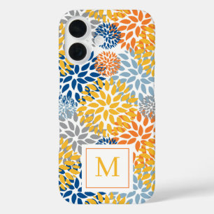 Summer Floral Abstract Bright Colors Monogrammed iPhone 16 Case