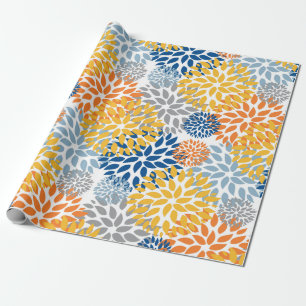 Summer Floral Abstract Bright Colors Pattern Wrapping Paper