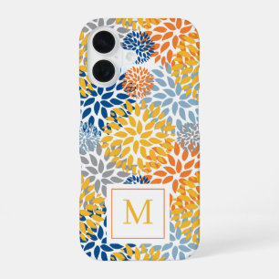 Summer Floral Abstract Bright Colours Monogrammed iPhone 16 Case