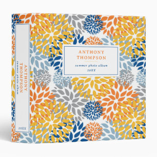 Summer Floral Abstract Bright Colours Pattern Binder