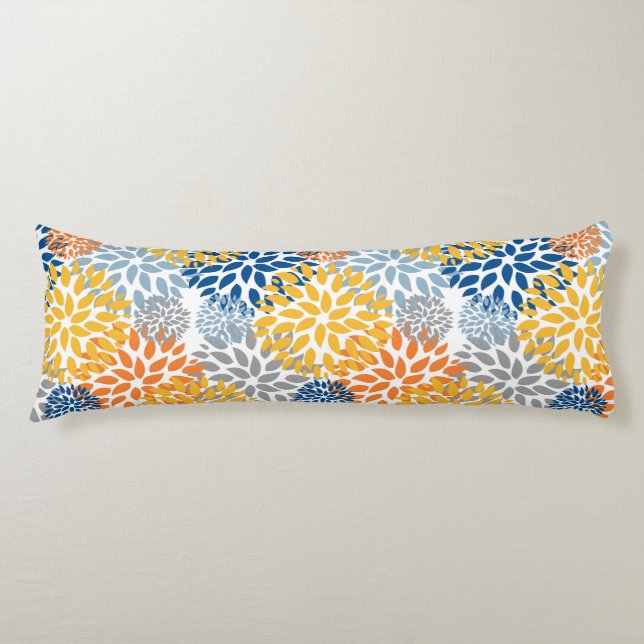 Summer Floral Abstract Bright Colours Pattern Body Pillow (Front)