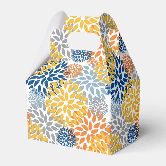Summer Floral Abstract Bright Colours Pattern Favor Box (Front Side)