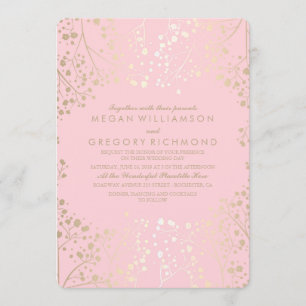 Summer Floral Baby's Breath Elegant Wedding Invitation