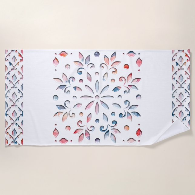 Summer Floral Beach Towel (Front)