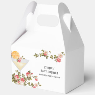 Summer Floral Brunch Bubbly Champagne Baby Shower Favor Box