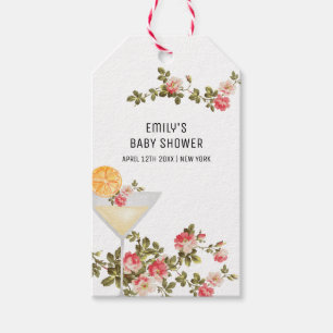 Summer Floral Brunch Bubbly Champagne Baby Shower  Gift Tags
