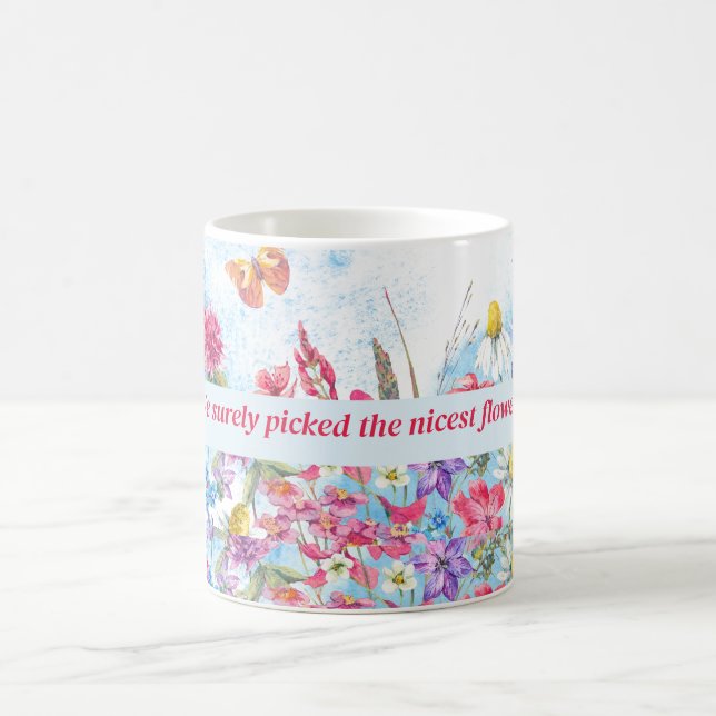 Summer Floral Butterfly Personalized Mug (Center)