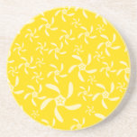Summer Floral Design. Sunny Yellow. Coaster<br><div class="desc">Pattern of flowers in bright sunny yellow. A nice summer design,  these stylized flowers have a fun spin - twist design to the motif,  and a sun like appearance.</div>