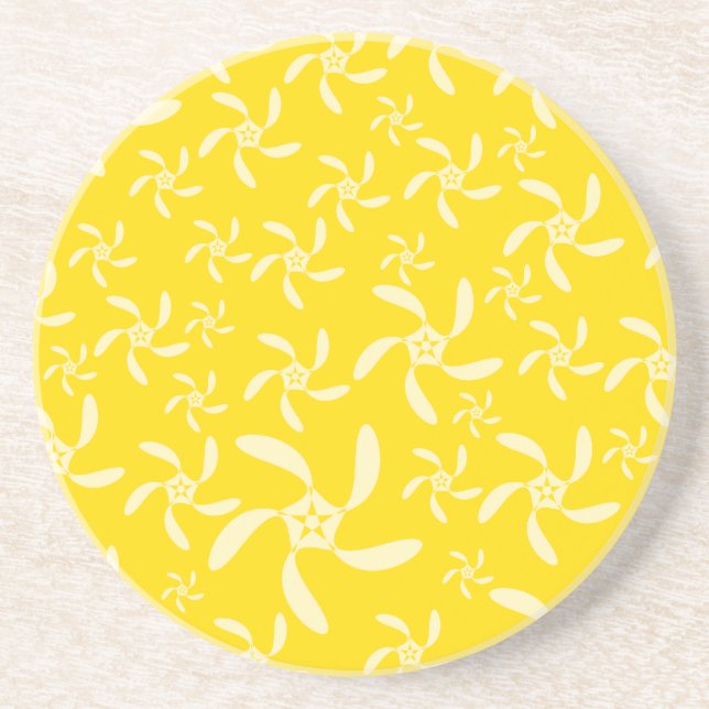 Summer Floral Design. Sunny Yellow. Coaster (Front)