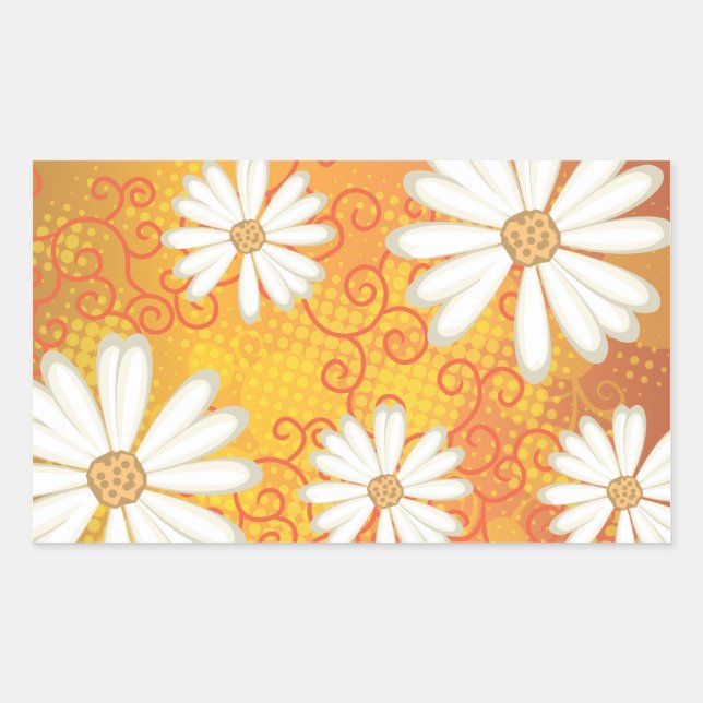 Summer Floral Dotted Tribal Daisy Tattoo Pattern Sticker (Front)