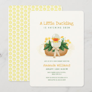 Summer Floral Duckling Hatching Soon Baby Shower Invitation