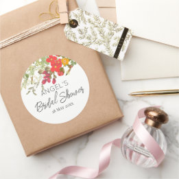 Summer Floral Garden Bridal Shower Classic Round Sticker