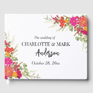Summer Floral Garden Wildflowers wedding Guest Book