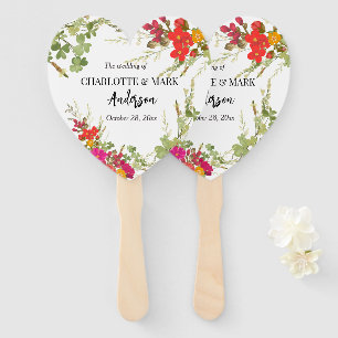 Summer Floral Garden Wildflowers wedding  Hand Fan