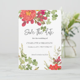 Summer Floral Garden Wildflowers Wedding Save The Date
