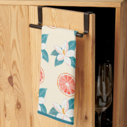 Summer Floral Grapefruit – Coastal Citrus Design Kitchen Towel