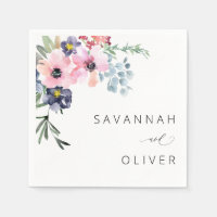 Summer Floral Name or Monogram Napkins