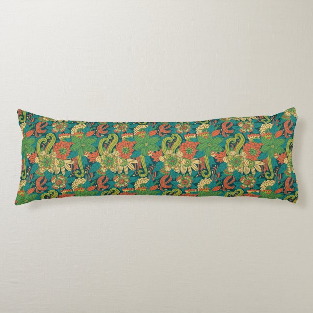 Summer floral pattern body pillow (Front)