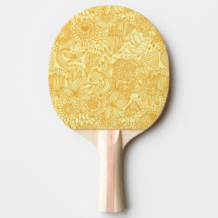 Summer floral pattern in warm colours ping pong paddle