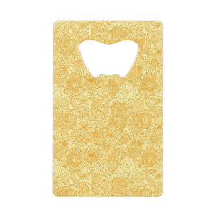 Summer floral pattern in warm colours wallet bottle opener