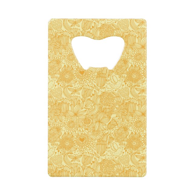 Summer floral pattern in warm colours wallet bottle opener (Front)