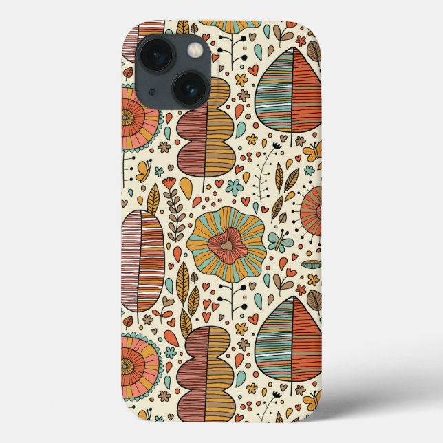 Summer floral pattern made of leaves Case-Mate iPhone case (Back)