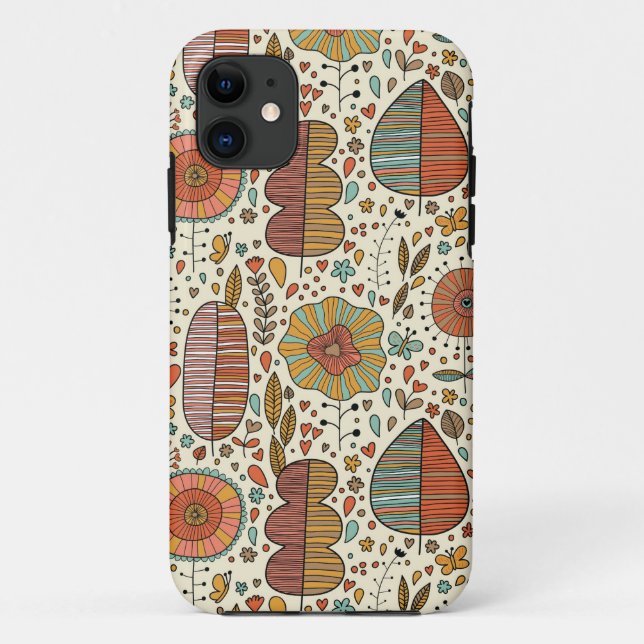 Summer floral pattern made of leaves Case-Mate iPhone case (Back)