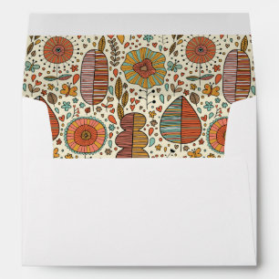 Summer floral pattern made of leaves envelope