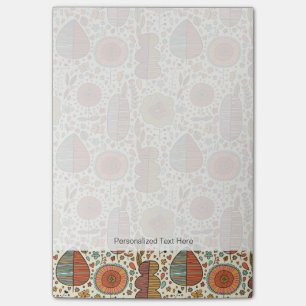 Summer floral pattern made of leaves post-it notes