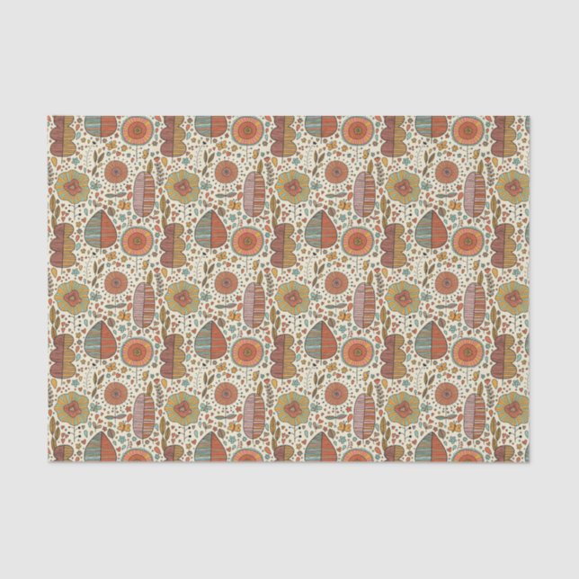 Summer floral pattern made of leaves tissue paper (Front)