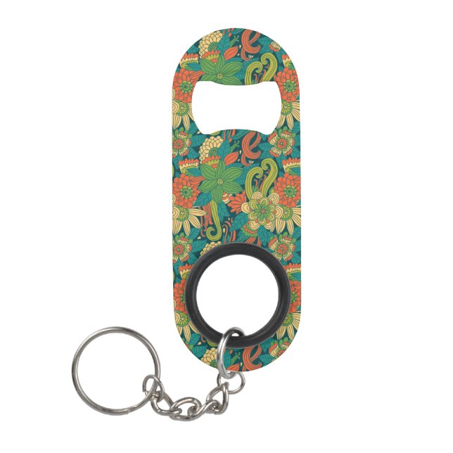 Summer floral pattern mini bottle opener (Front)