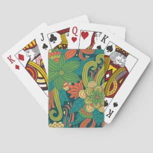 Summer floral pattern playing cards