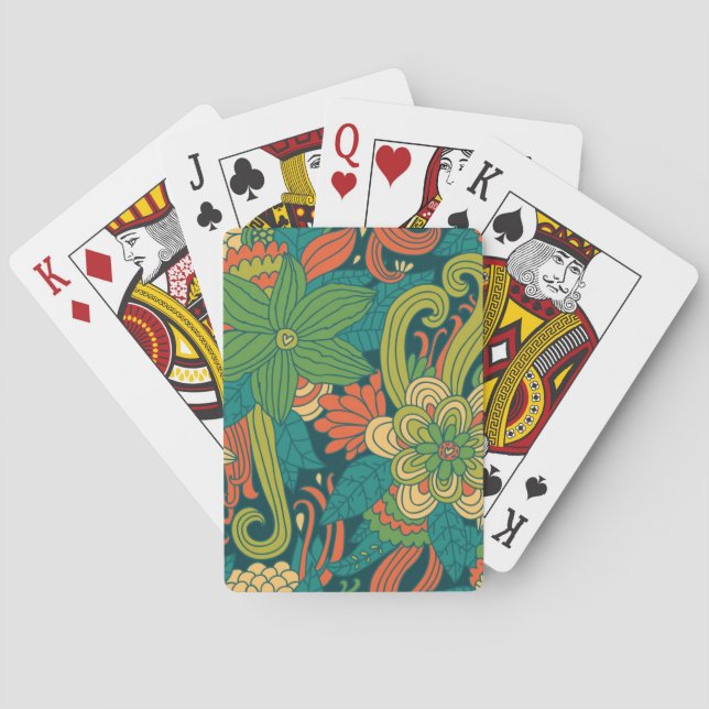 Summer floral pattern playing cards (Back)