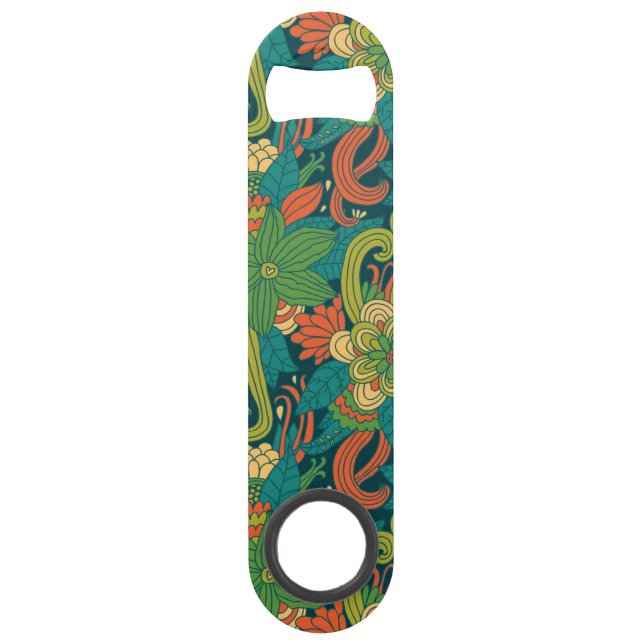 Summer floral pattern speed bottle opener (Front)