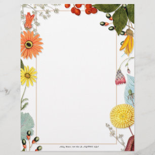 Summer Floral Personalized Letterhead