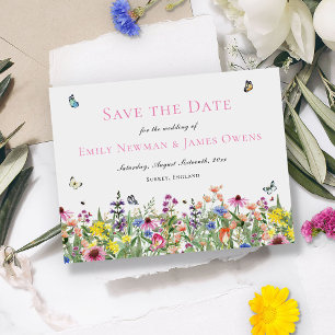 Summer Floral Save the Date Postcard