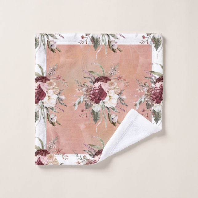 Summer Floral Vintage Bath Towel Set (Wash Cloth)