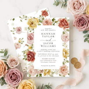 Summer Floral Wedding Invitation
