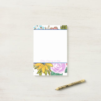Summer Florals Colourful Personalized Notes
